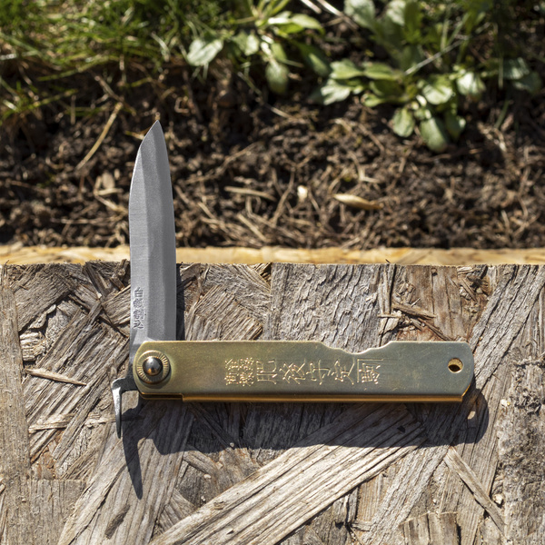 Nóż kieszonkowy Higonokami Sasaba Shirogami#2/Iron L 7,5 cm