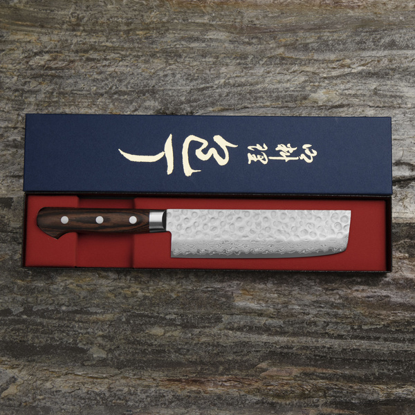 Tsunehisa VG-10 Damascus Brown Nóż Nakiri 16,5 cm