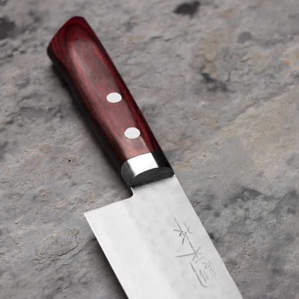 Kunio Masutani VG-10 Hammered Red Damascus Nóż Szefa kuchni 18 cm