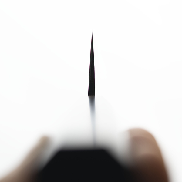 Hatsukokoro Sumi Aogami#2/Iron Kurouchi Nóż Santoku 16,5 cm