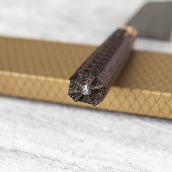 Naoki Mazaki Hon-Sanmai Aogami#1/Iron Wootz Damascus Nóż Kiritsuke Gyuto 21 cm