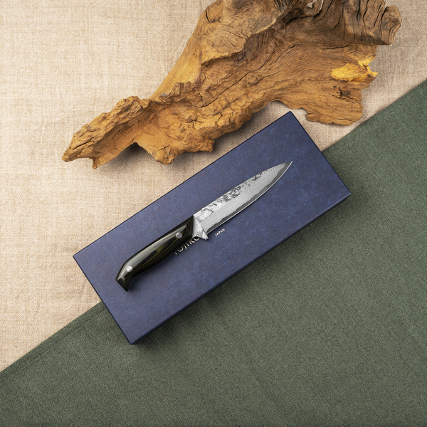 Tojiro Atelier VG-10 Damascus Sasagawa Nóż Myśliwski 12 cm + Saya