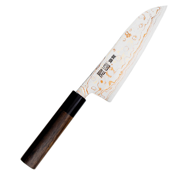Hinoura Color Damascus VS2 Nóż Santoku 16,5 cm