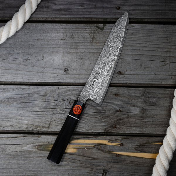 Shigeki Tanaka SG2 Heban + Róg bawoli Nóż szefa 21 cm