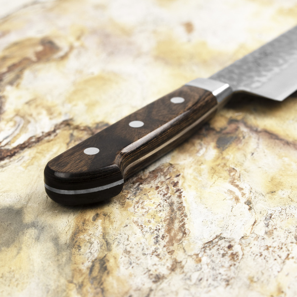 Hokiyama Murakumo AUS-8 Brown Nóż Kiritsuke Gyuto 24 cm