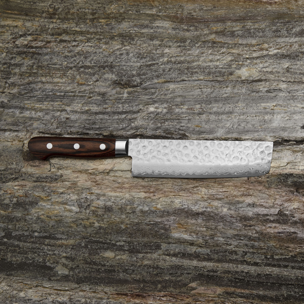 Tsunehisa VG-10 Damascus Brown Nóż Nakiri 16,5 cm
