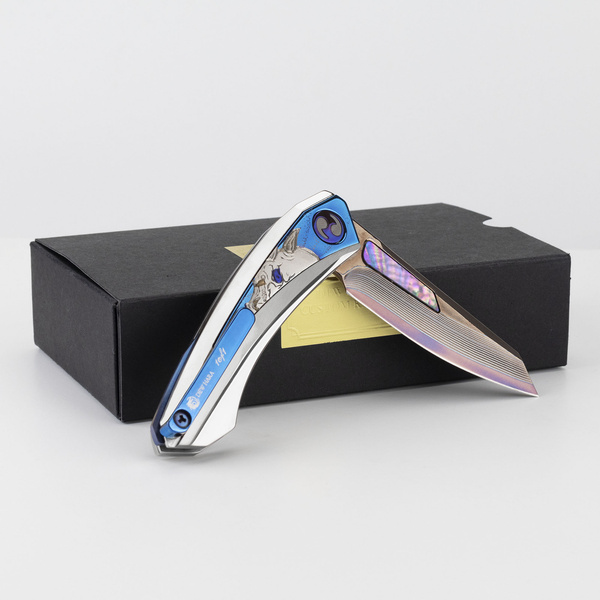 Dew Hara Meteor#1 VG-10 Damascus Nóż składany 8 cm