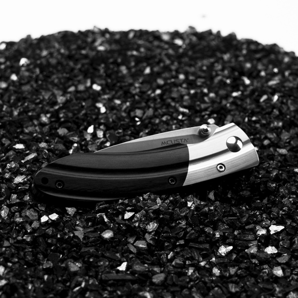 Nóż składany Mcusta Shinra Mixture SPG2 Black Pakka 7,2 cm