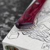 Kunio Masutani VG-10 Damascus Hammered Red Nóż Santoku 17 cm