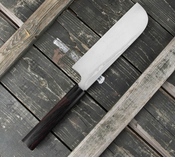 Hideo Kitaoka Shirogami#2 Satin Damascus Nóż Kamagata Usuba 18 cm