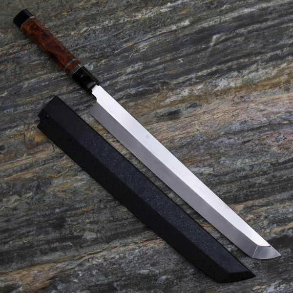 Sakai Takayuki Gallery Shirogami#2 Honyaki Black Horn Nóż Sakimaru 30 cm