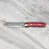 Ryo Nomura Shirogami#2 Damascus Wharncliffe Red/Black Large