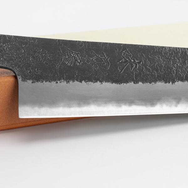 Mutsumi Hinoura Shirogami#2/Iron Nashiji Nóż Sujihiki 24 cm