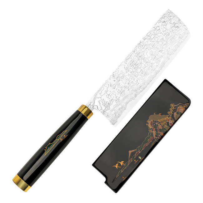 Takeshi Saji Art Fuji on Lake R-2 Nóż Nakiri 17 cm + Saya