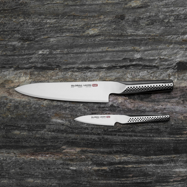 Global Ukon Zestaw Nóż Szef kuchni 20 cm + Nóż do obierania 9 cm