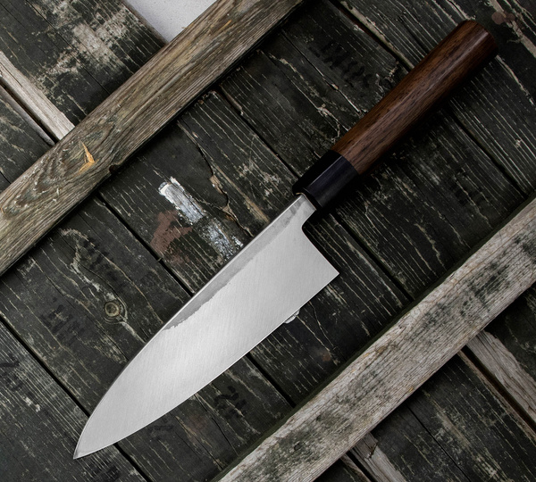 Hideo Kitaoka Nóż Shirogami Satin Deba 18 cm