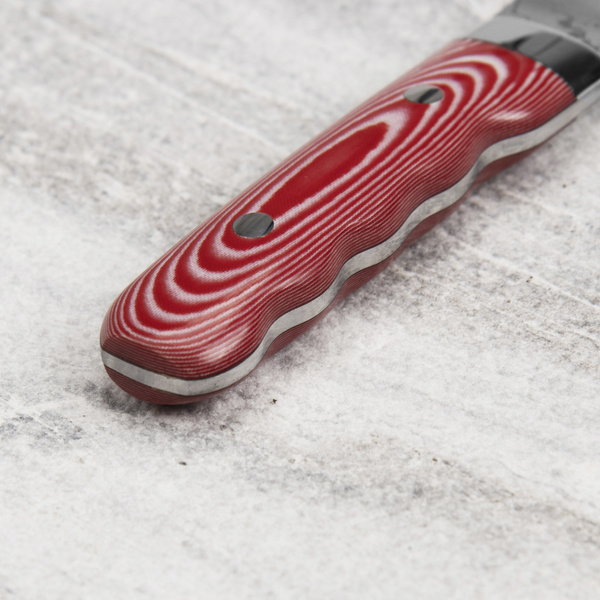 Ryo Nomura Shirogami#2 Damascus Wharncliffe Red/Black Large