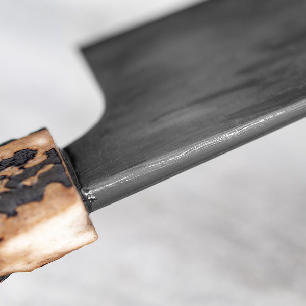 Naoki Mazaki Hon-Sanmai Aogami Super/Iron Wootz Damascus Nóż Kiritsuke Gyuto 21 cm