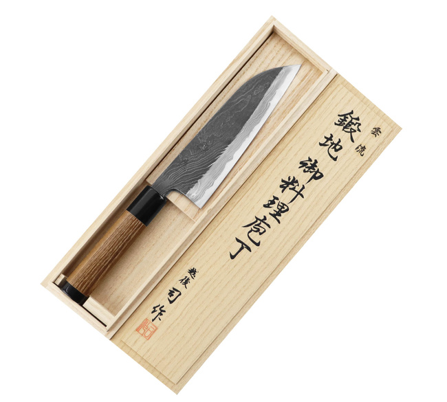 Tsukasa Hinoura Black Unryu Nóż Santoku 16,5 cm
