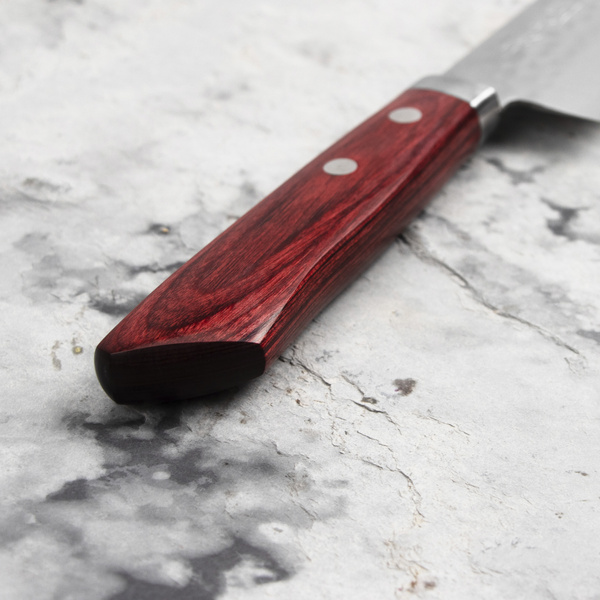Kunio Masutani VG-10 Hammered Red Damascus Nóż Szefa kuchni 18 cm