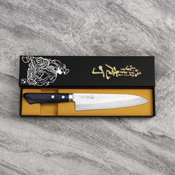 Kunio Masutani VG-10 Hammered Blue Damascus Nóż Szefa kuchni 18 cm