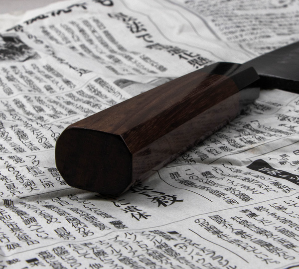 Hideo Kitaoka Shirogami Black Oktagon Nóż Miroshi Deba 18 cm