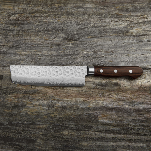 Tsunehisa VG-10 Damascus Brown Nóż Nakiri 16,5 cm