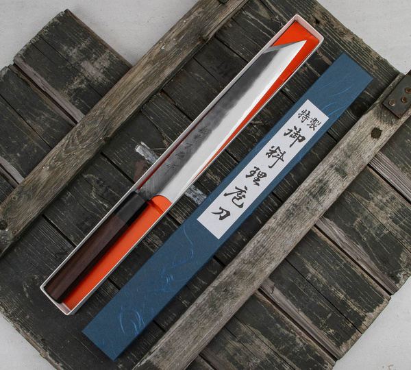 Hideo Kitaoka Shirogami Black Oktagon Nóż Kiritsuke 24 cm