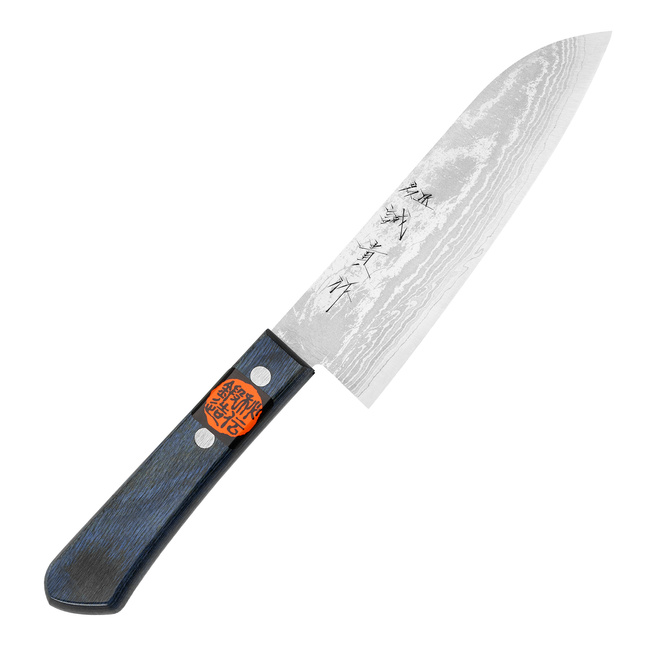 Shigeki Tanaka VG-10 Damascus Blue Nóż Santoku 16,5 cm