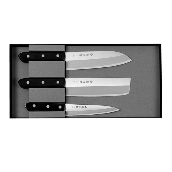 Tojiro DP3 Zestaw Eco Nóż Uniwersalny + Nakiri + Santoku 