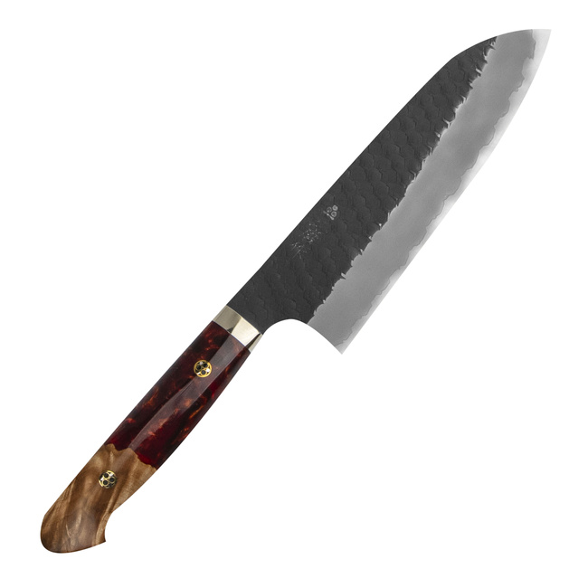 Nigara Hamono SG2 Limited Red Kurouchi Nóż Santoku 18 cm
