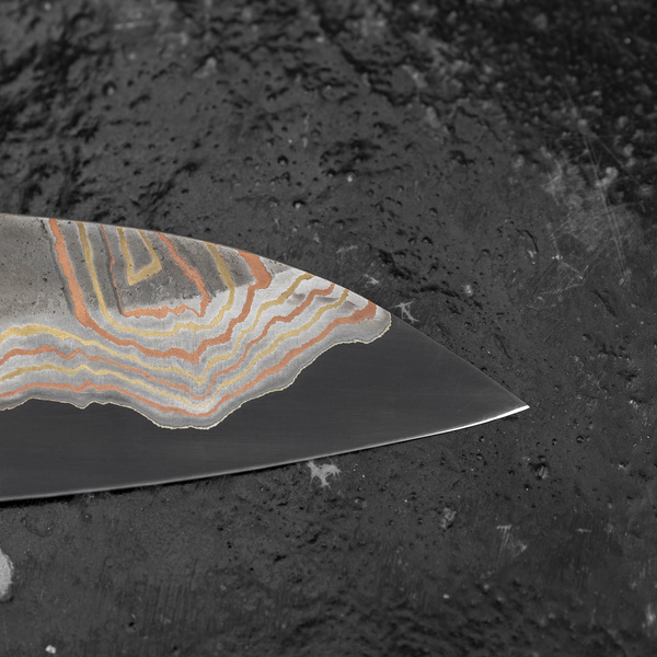 Hatsukokoro Irodori Aogami#2 Rainbow Damascus Kurozome Nóż Szefa kuchni 23 cm