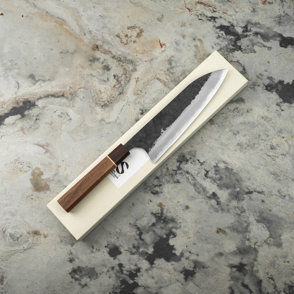 Matsubara Shirogami#1/SS Kurouchi Hammered Nóż Szefa kuchni 20 cm