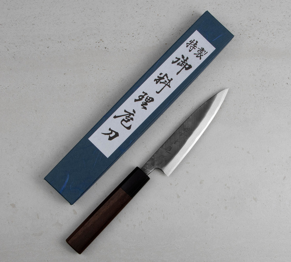 Hideo Kitaoka Shirogami Black Oktagon Nóż Kaisaki 12 cm