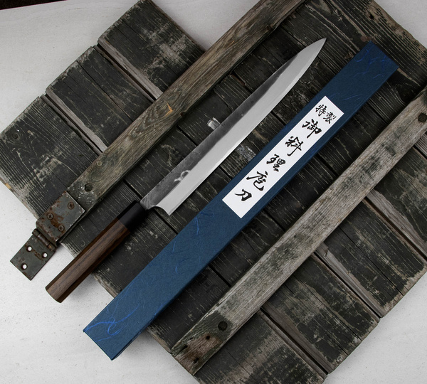 Hideo Kitaoka Shirogami Black Oktagon Nóż Yanagiba 30 cm