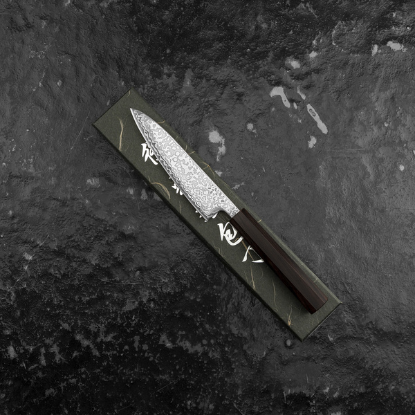 Hatsukokoro Hikari Kurozame SLD Damascus Nóż uniwersalny 13 cm