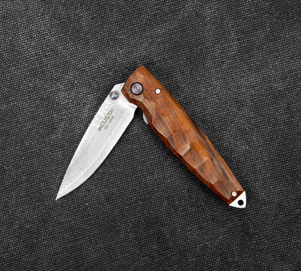 Nóż składany Mcusta Shinra Emotion 2 Iron wood Damascus VG-10 6,5 cm