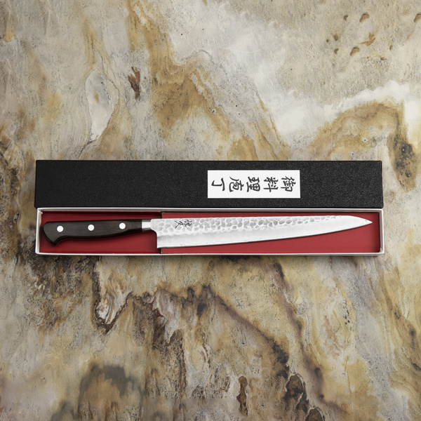 Hokiyama Murakumo AUS-8 Brown Nóż Sujihiki 24 cm