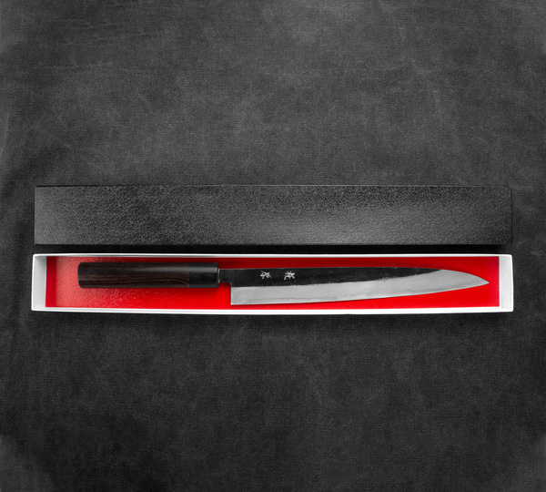 Kajiwara Kurouchi Aogami#2 Nóż Sujihiki 27 cm