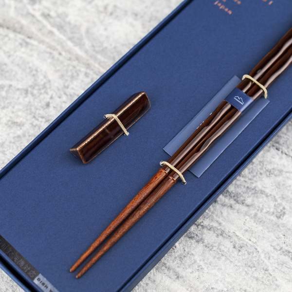 Japońskie Pałeczki do sushi Kawai Gift Set - Kurabi Brown