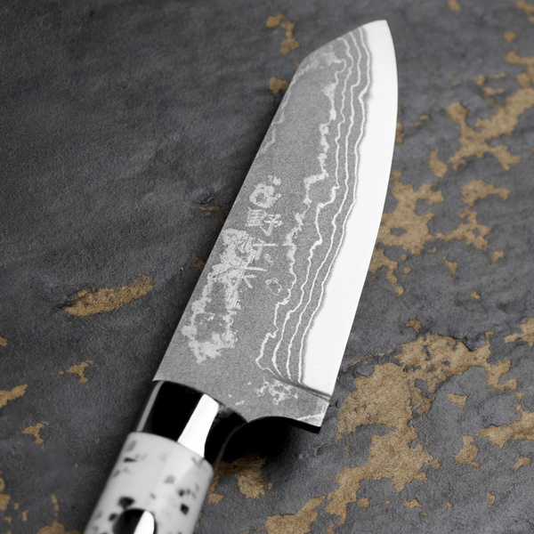 Ryo Nomura Shirogami#2 Damascus DropPoint White