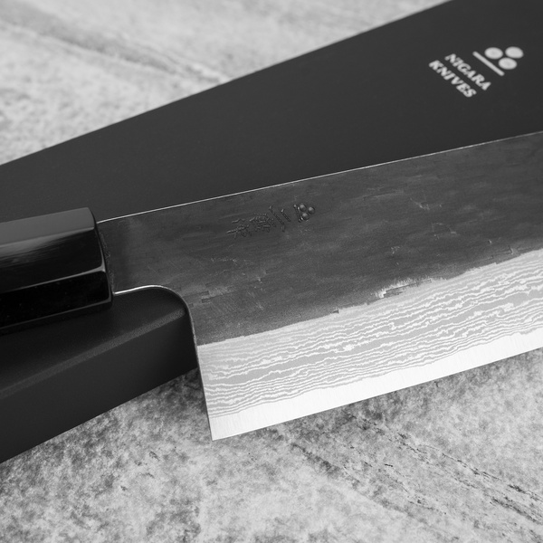 Nigara Hamono VG-XEOS Kurouchi Nóż Nakiri 16,5 cm