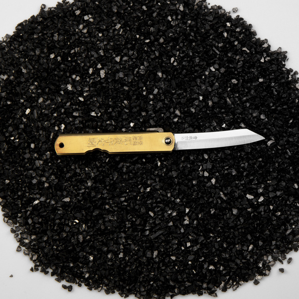 Nóż kieszonkowy Higonokami Kanekoma Aogami#2 Mosiądz 7,5 cm
