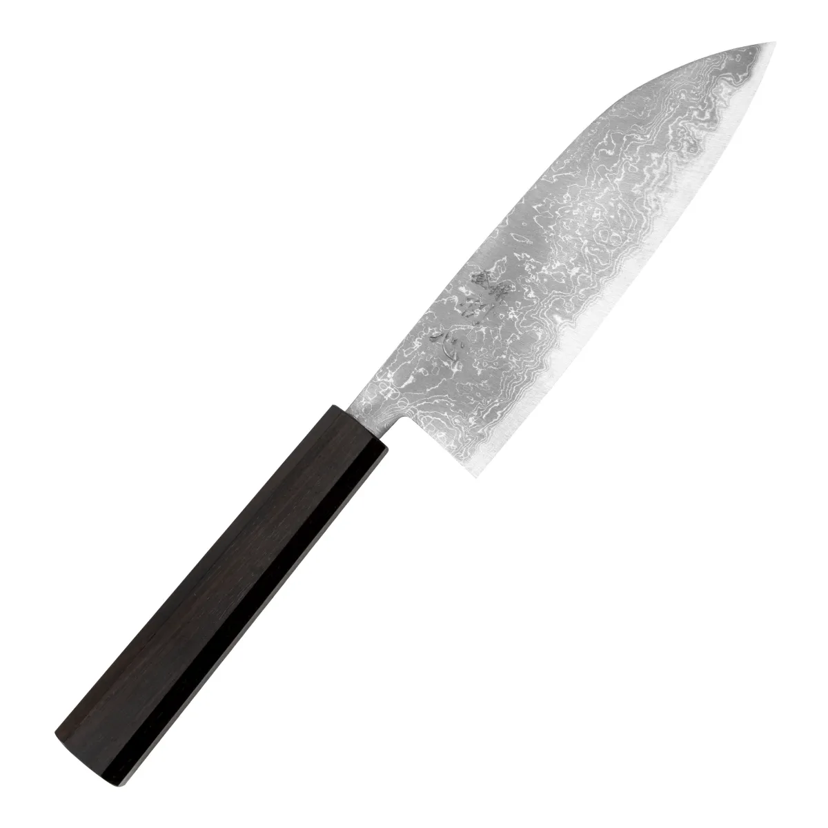 Kajiwara Tsutomu Aogami#2 Damascus Nóż Santoku 16,5 cm