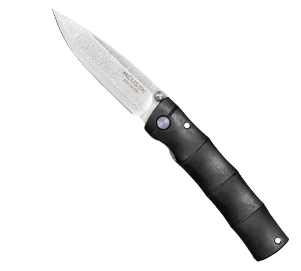 Nóż składany Mcusta Shinra Emotion Black Pakka Damascus VG-10 6,5 cm