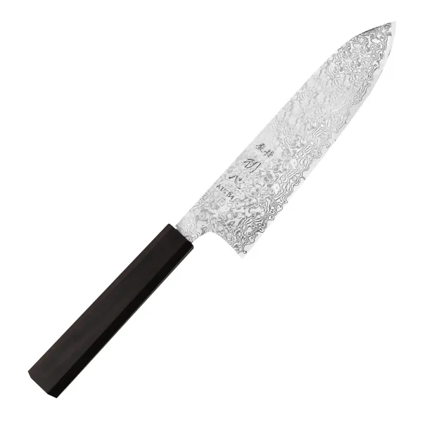 Hatsukokoro Hayabusa Ginga ATS-34 Damascus Nóż Santoku 18 cm