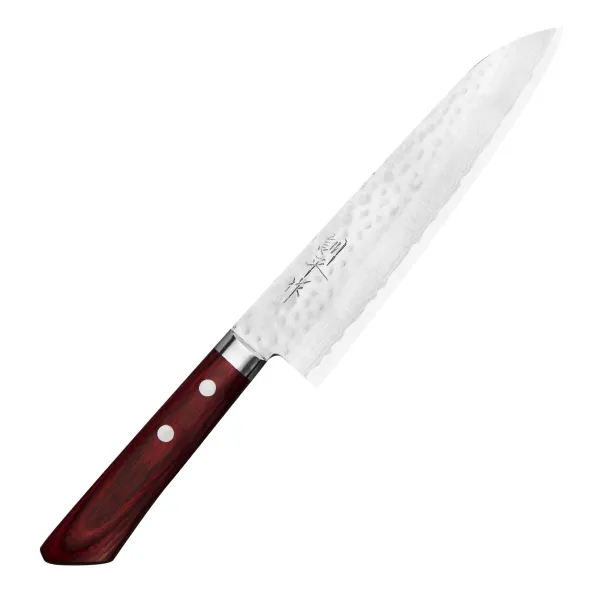 Kunio Masutani VG-10 Hammered Red Damascus Nóż Szefa kuchni 18 cm