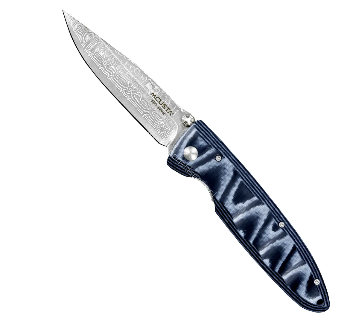 Nóż składany Mcusta Classic Wave Blue Micarta Damascus VG-10 8,5 cm