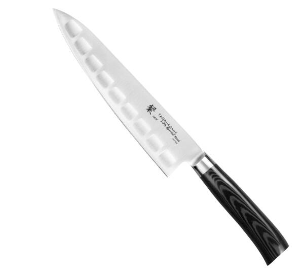 Tamahagane San Black VG-5 Nóż Szefa kuchni żłobiony 21 cm