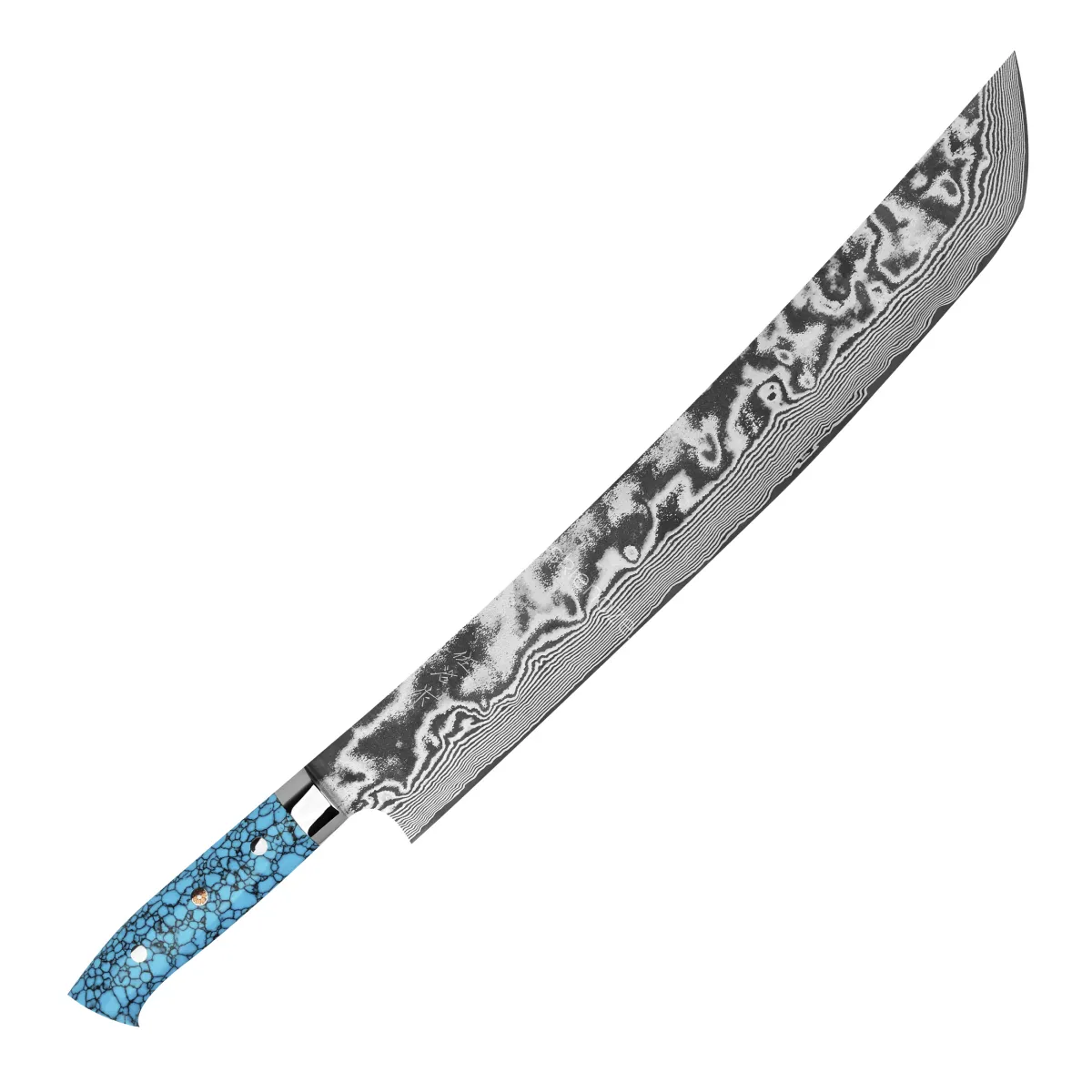 Takeshi Saji BTQ R-2 Damascus Nóż Sakimaru 39 cm